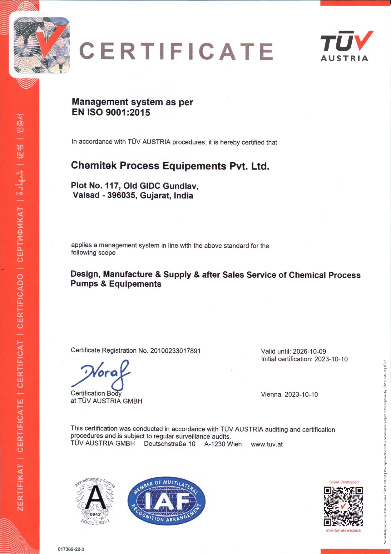 ISO 9001:2015 Certificate
