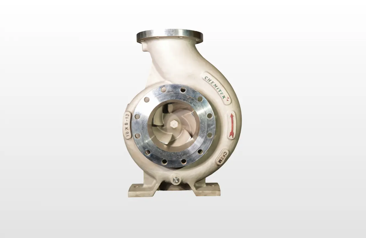 Chemitek ANSI B73.1 compliant metallic centrifugal process pump with investment cast parts