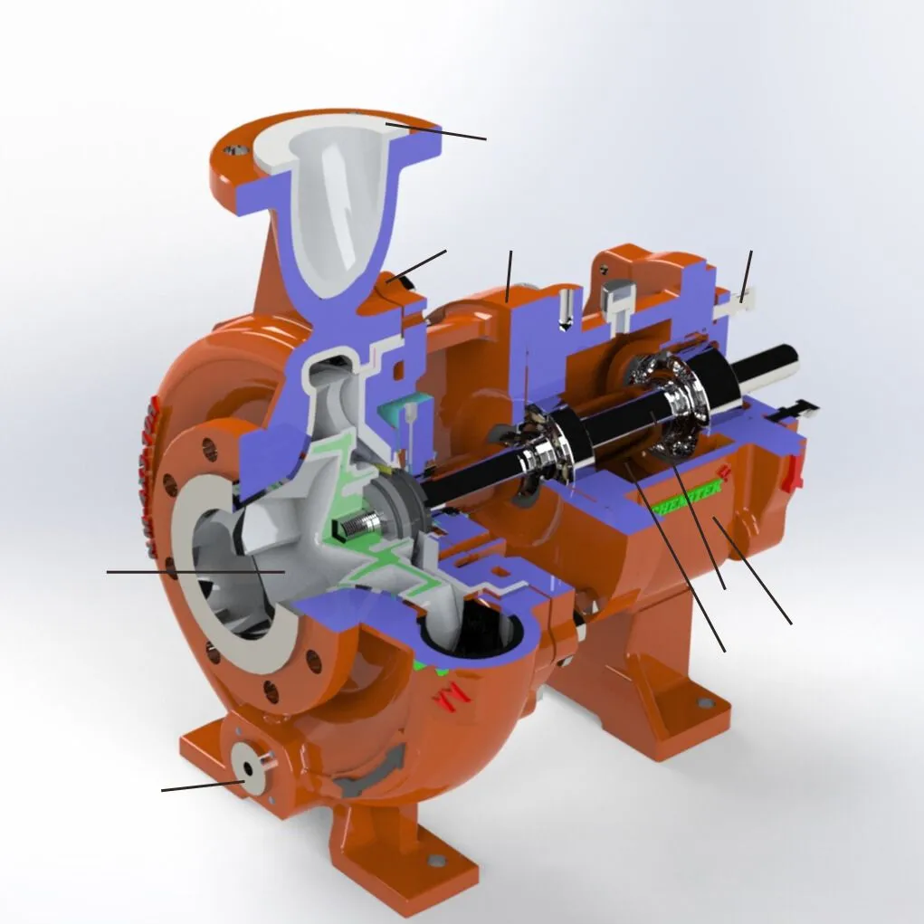 Cross-section of a non-metallic pump