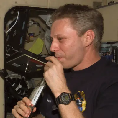 Thomas Reiter using a G-Shock watch in space