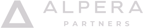Logo ALPERA PARTNERS avec un triangle stylisé à gauche.