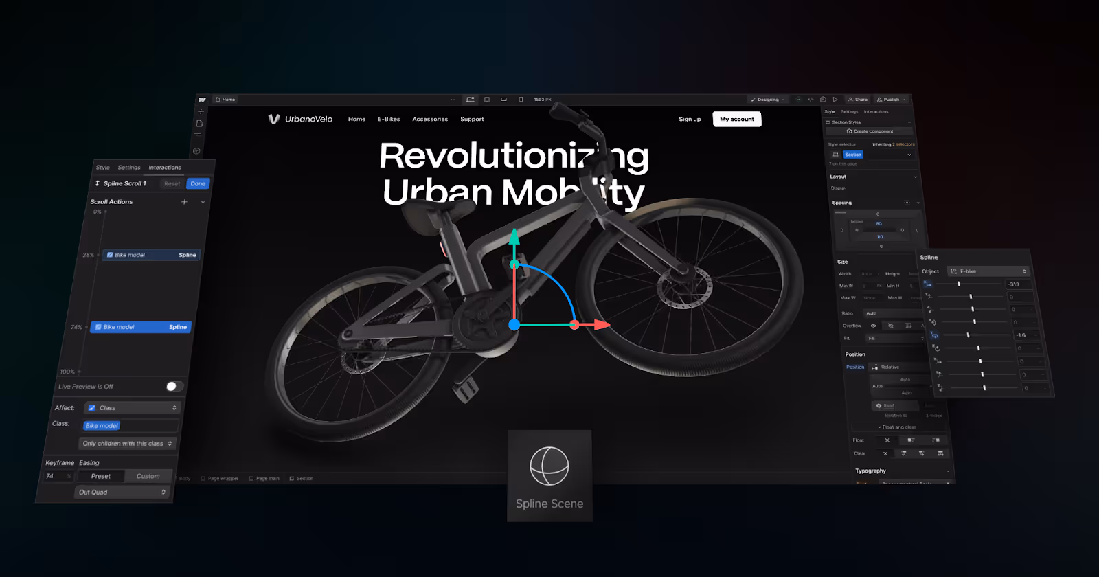 Intégration de l'outil spline dans Webflow