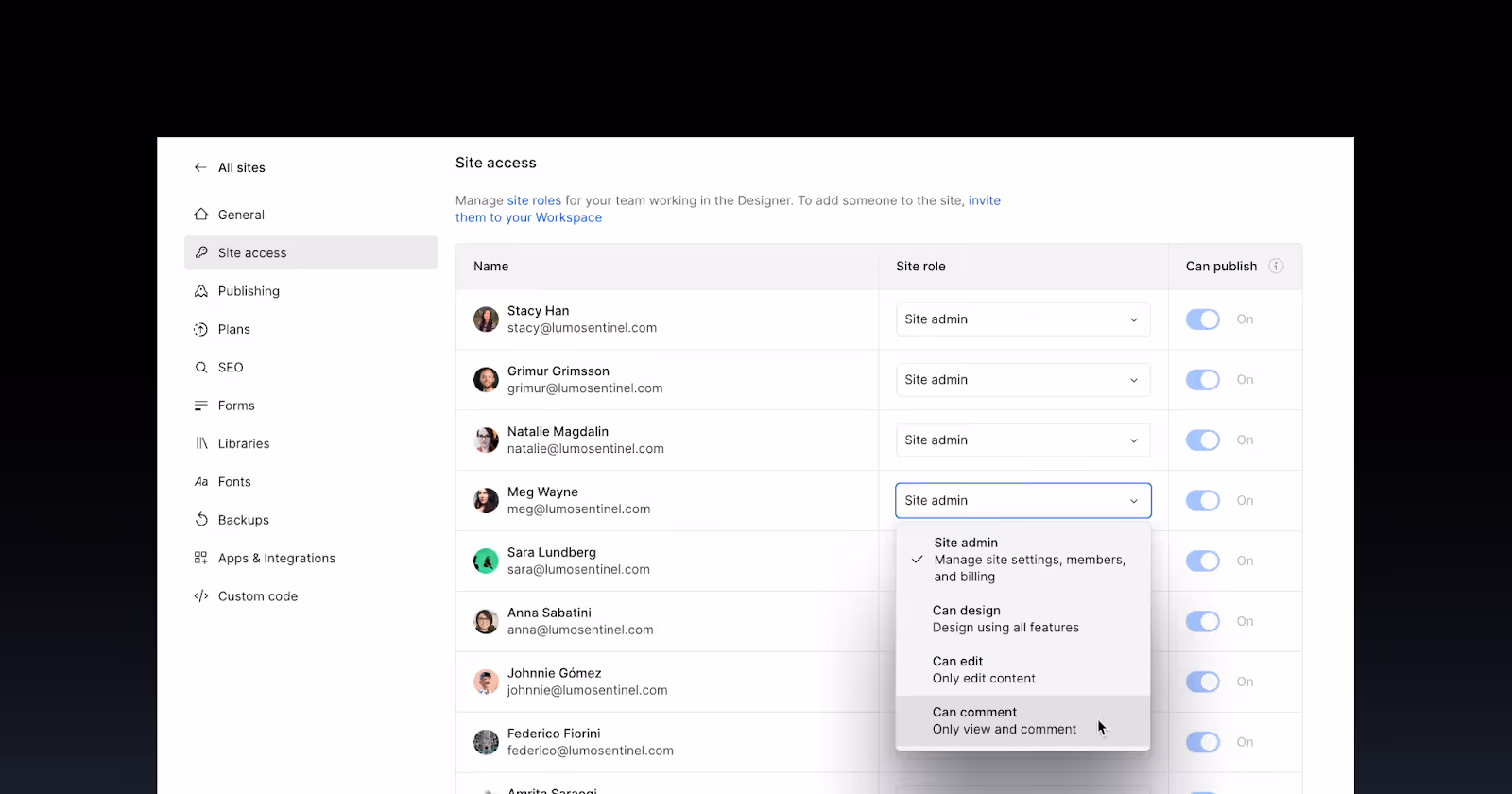 la collaboration sur Webflow