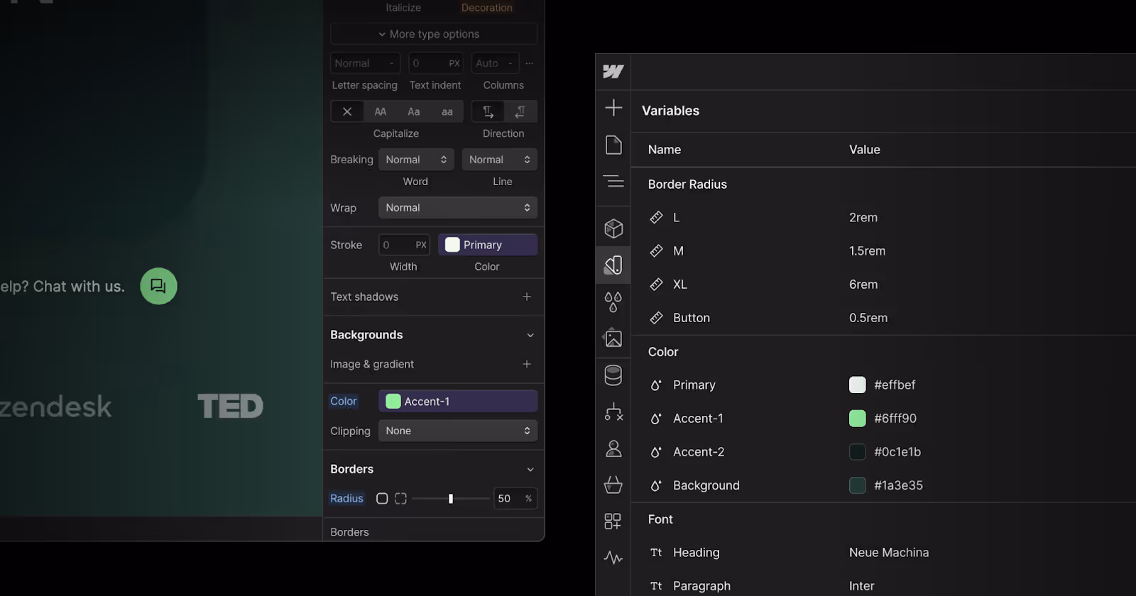 Webflow variable