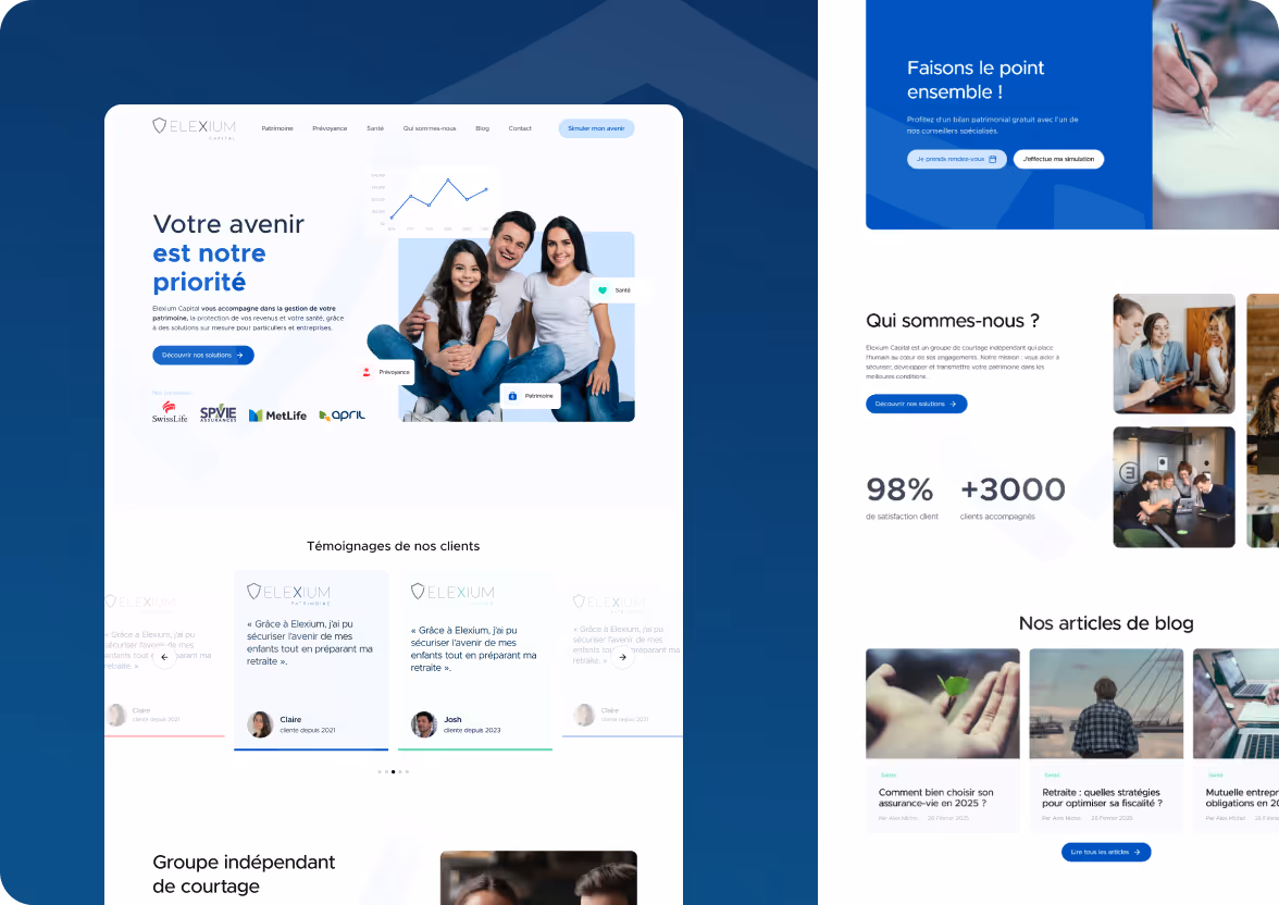 Création du site Web pour Elexium
