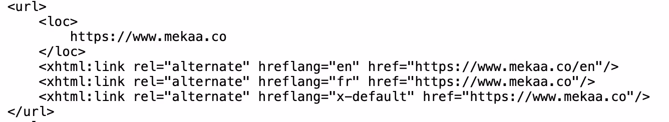 Structure d'url du site Mekaa