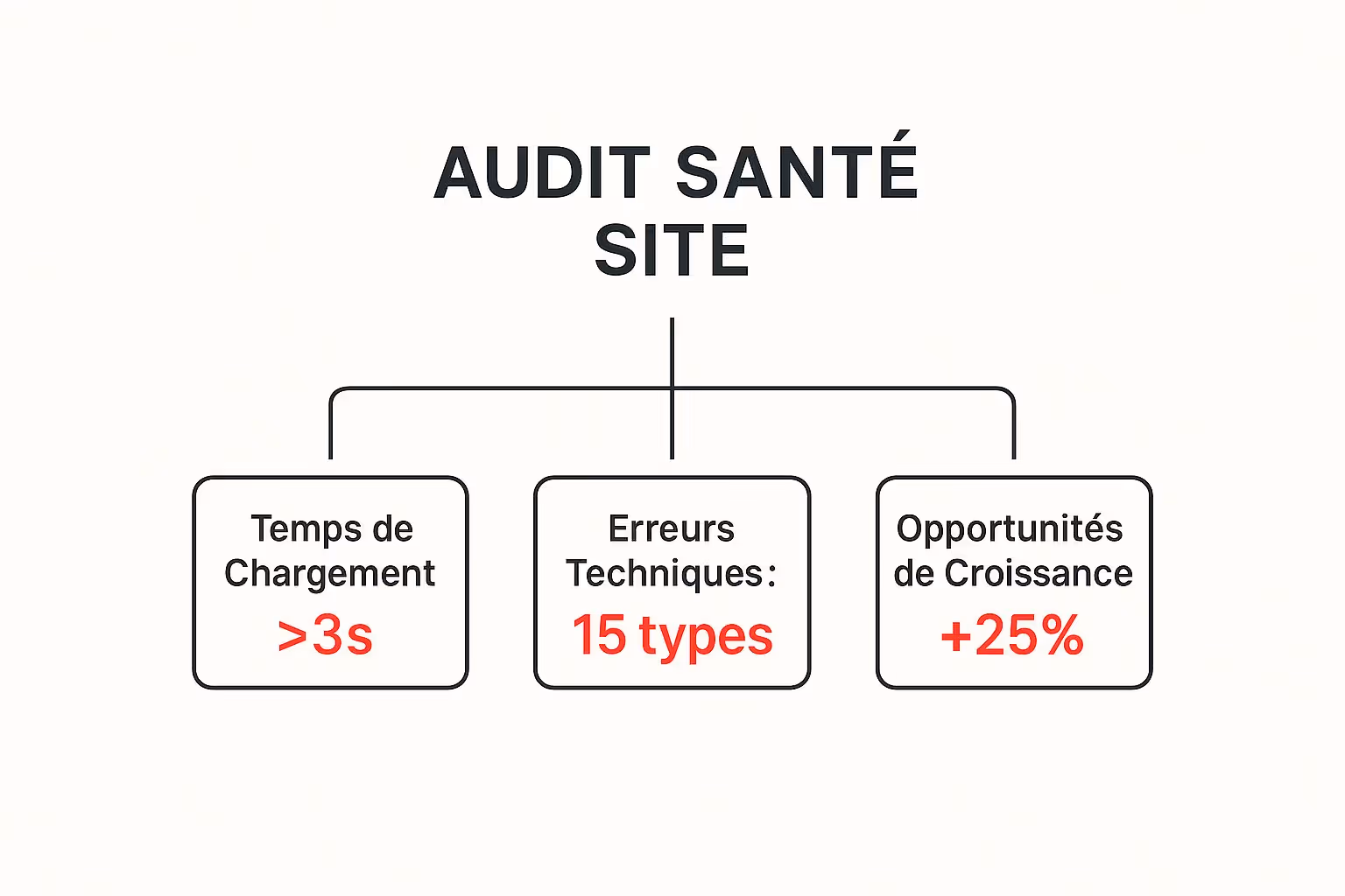 Infographie sur les principaux points d'un audit gratuit de site internet