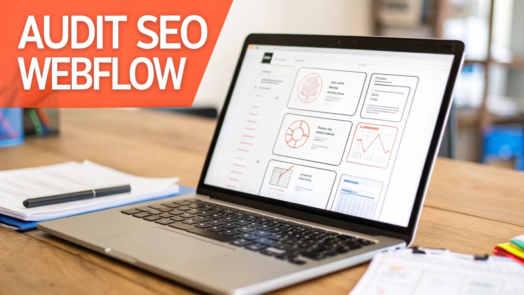 Une personne analysant des données SEO sur un ordinateur portable, illustrant un audit de site.