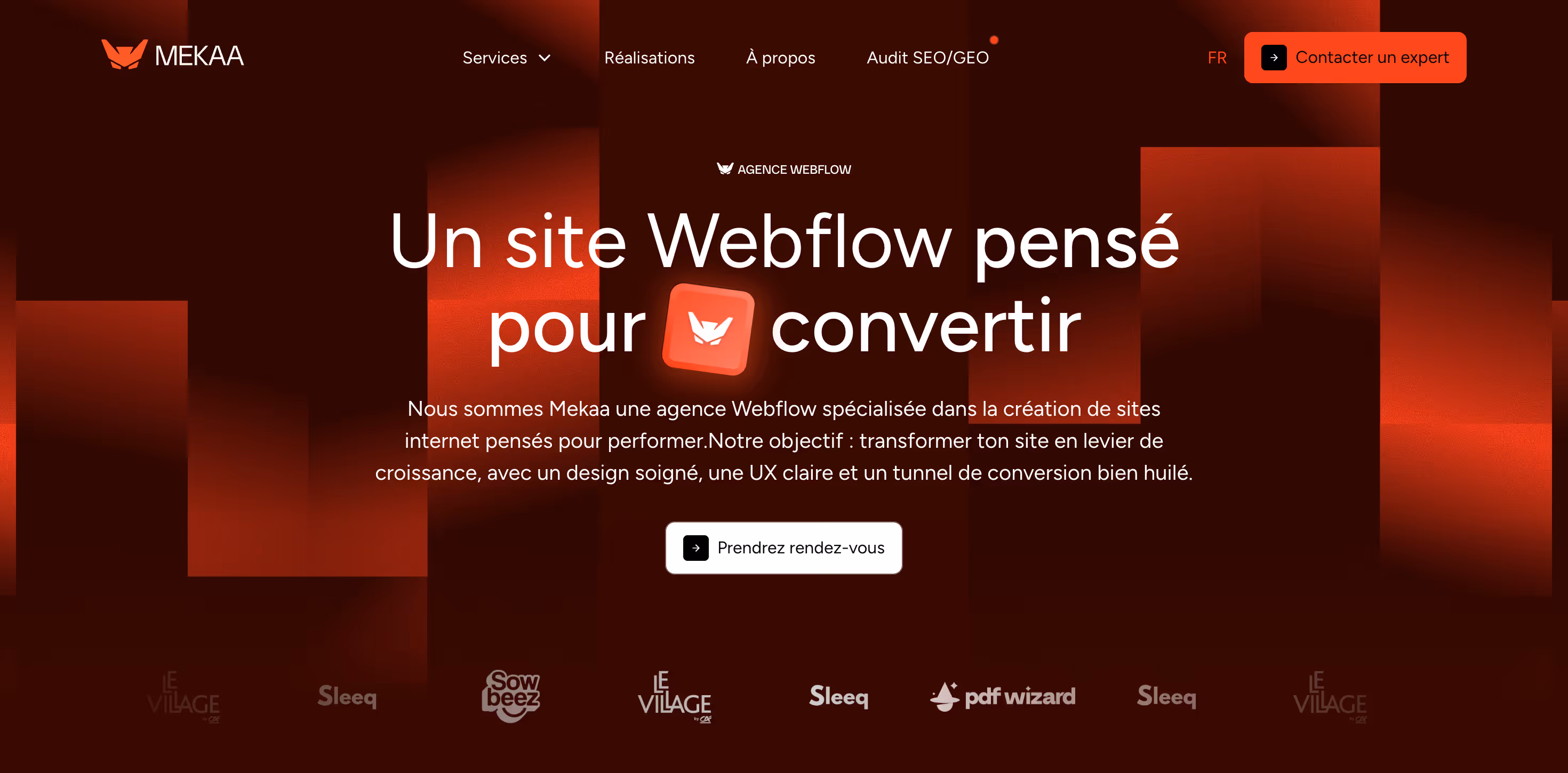 Site internet de l'agence Webflow Mekaa