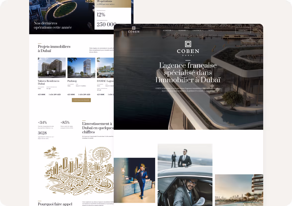 Création du site internet de Coben Dubai