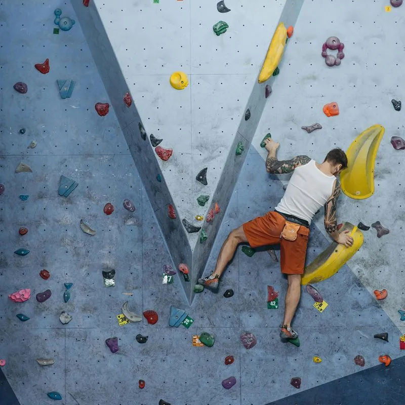 Climber leaning on wall