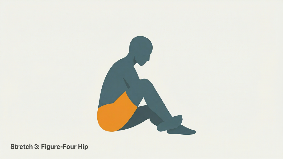 Stretch 3: Figure-Four Hip Stretch illustration