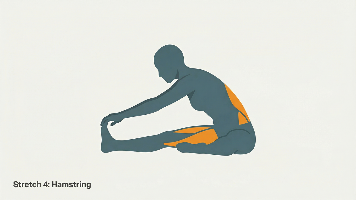 Stretch 4: Seated Hamstring Stretch illustration