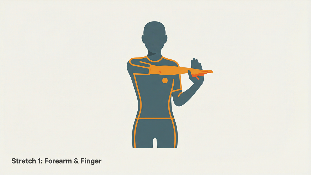 Stretch 1: Forearm and Finger Stretch illustration