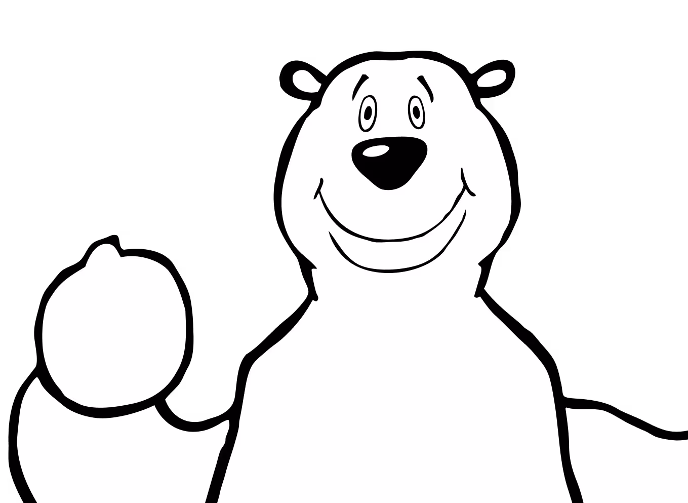 A polar bear doing a thumbs up.