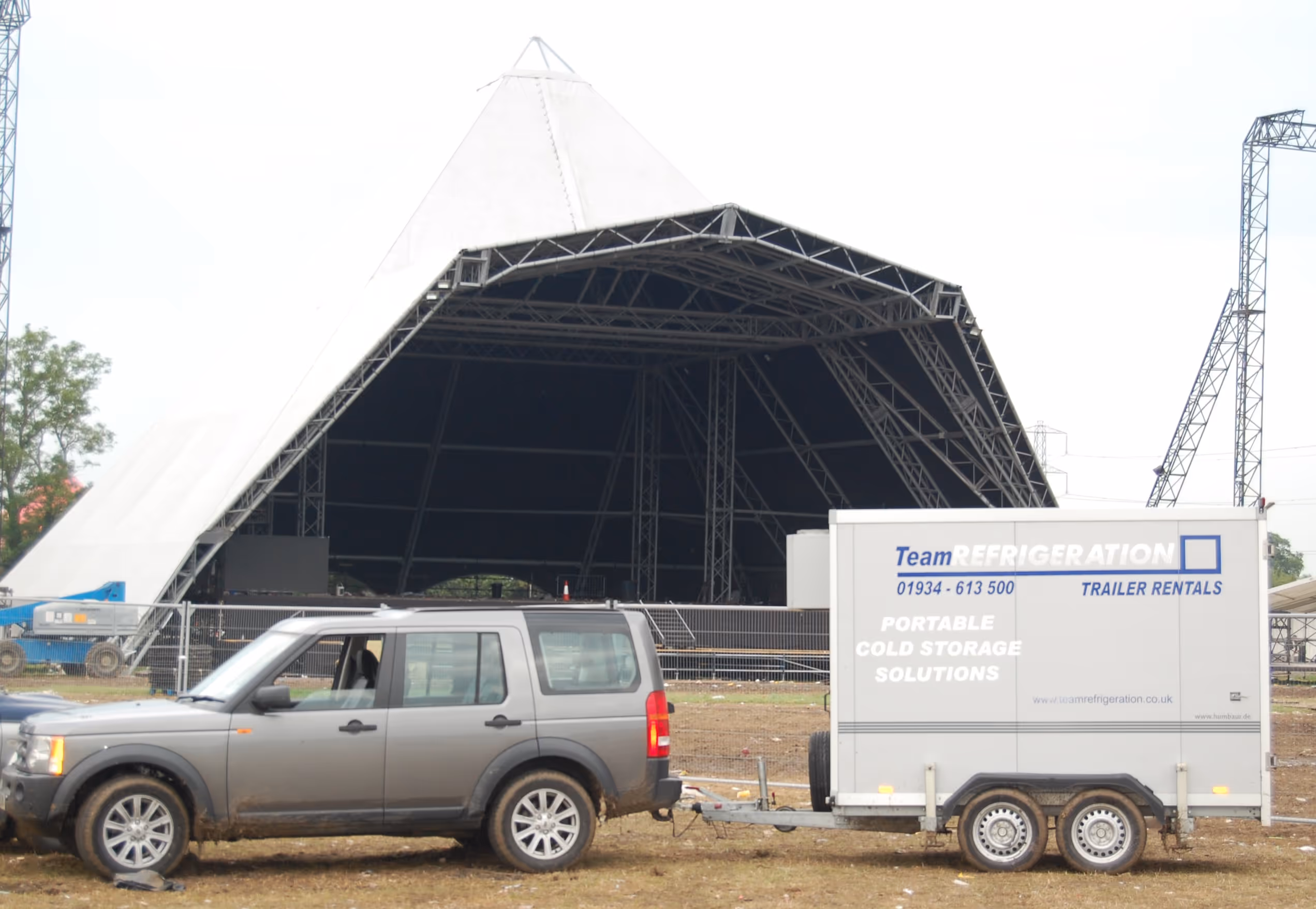 A truck and a storage container