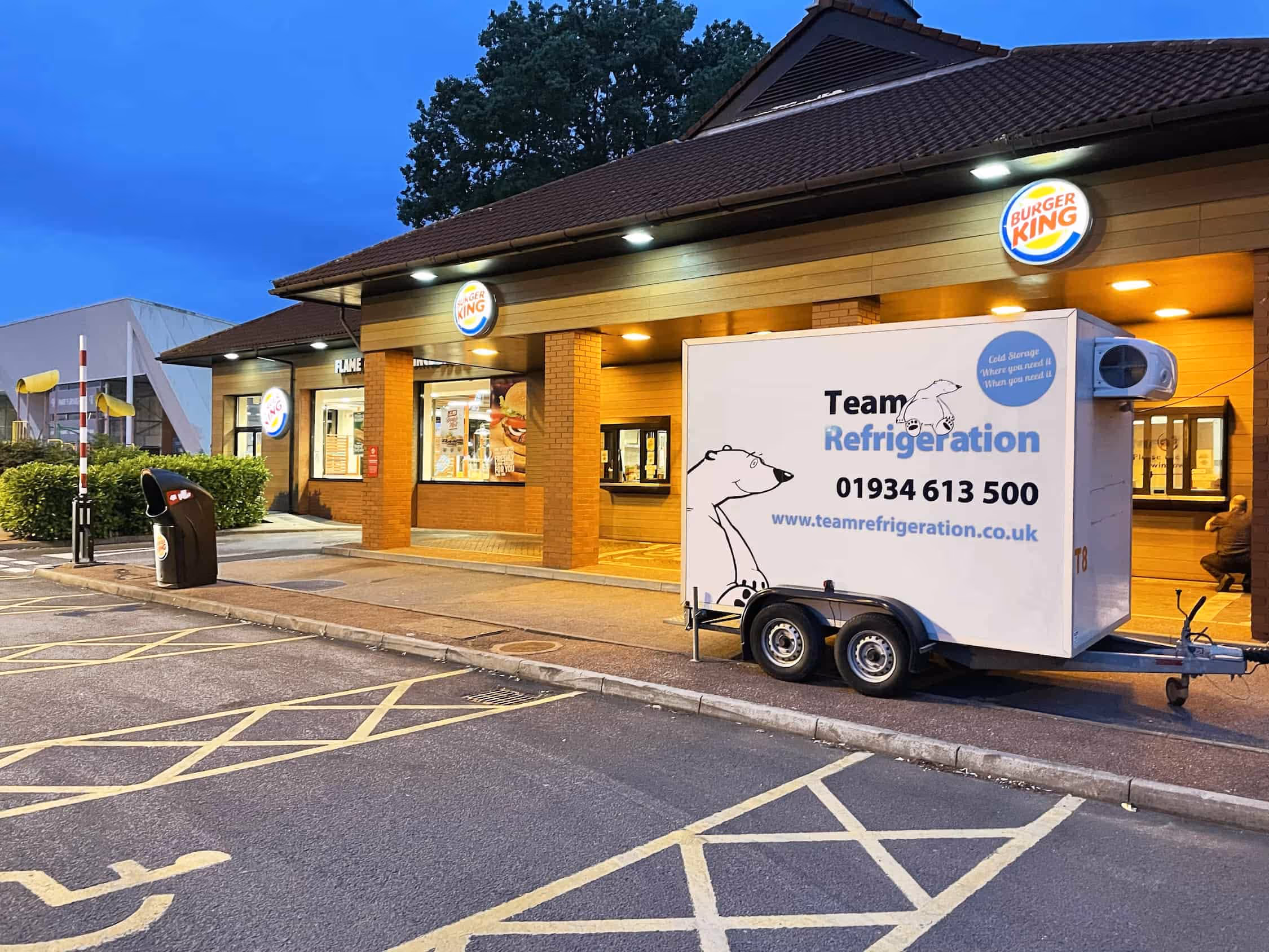 cold trailer hire outside burger king