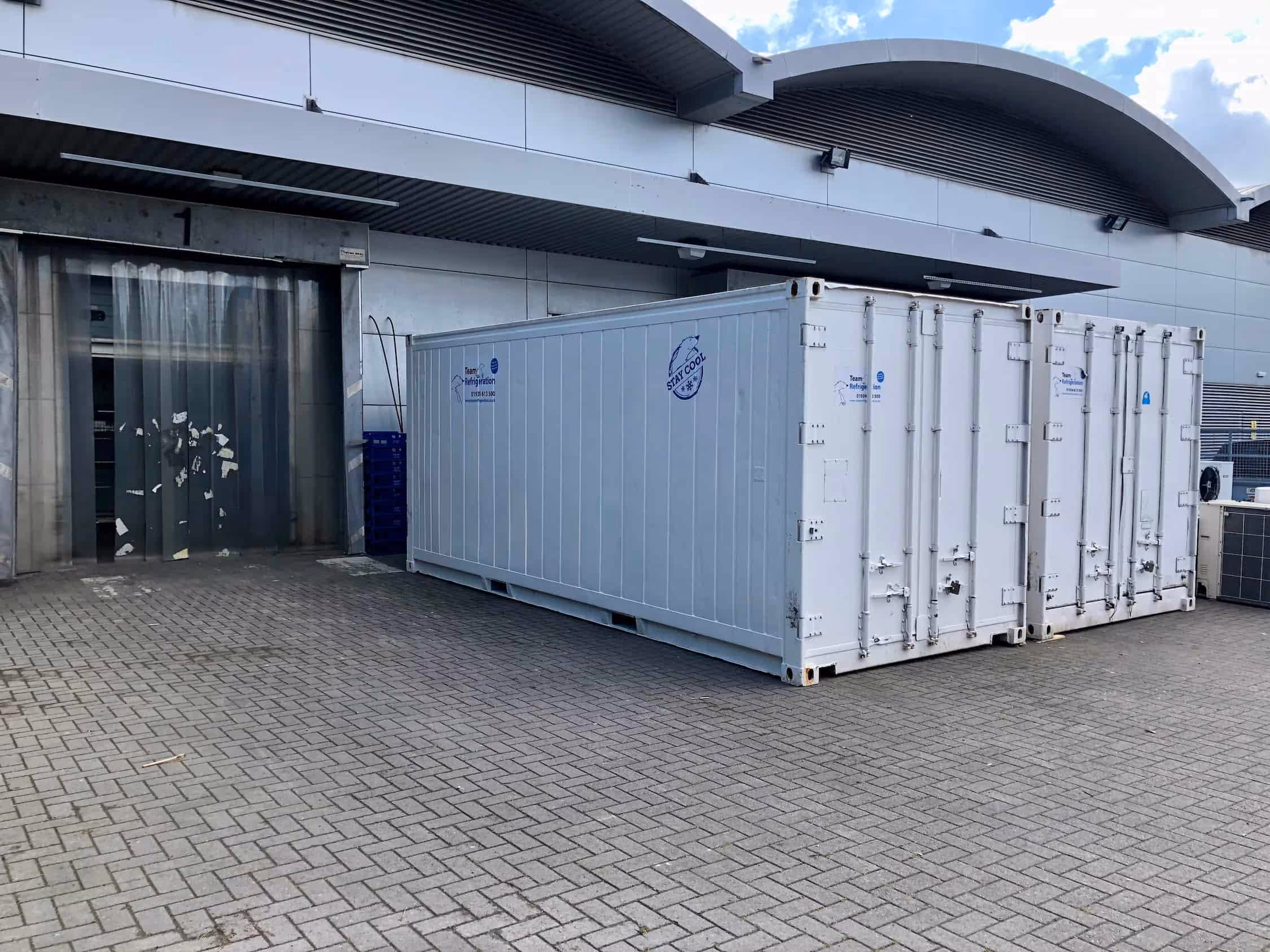 cold store containers outside a building