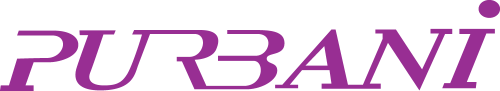 Purbani brand name in stylized purple text.
