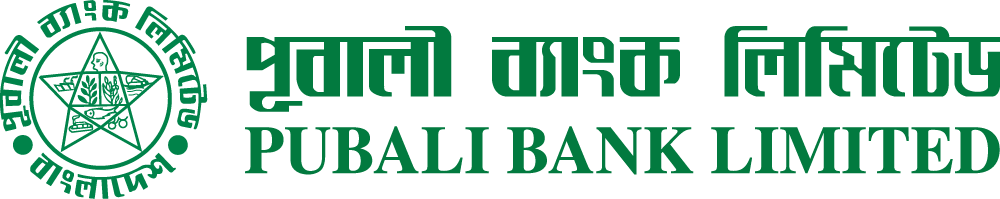 Logo of Pubali Bank Limited with green star emblem and text in Bengali and English.