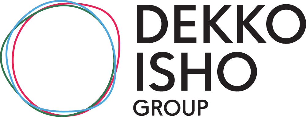 Dekko Isho Group logo with overlapping blue, green, and red circular lines on the left.