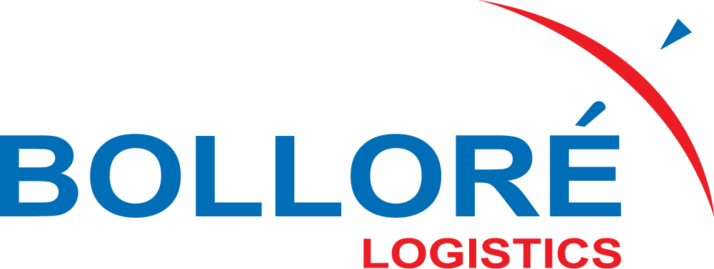 Bolloré Logistics logo with blue text and a red curved swoosh above.