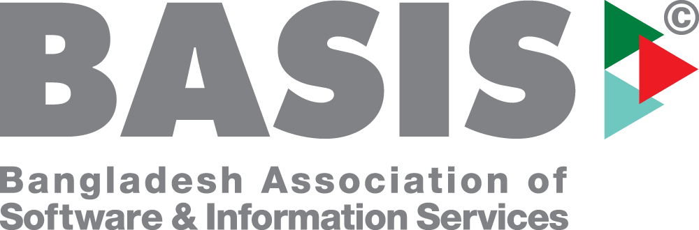 Logo of BASIS with text Bangladesh Association of Software & Information Services.