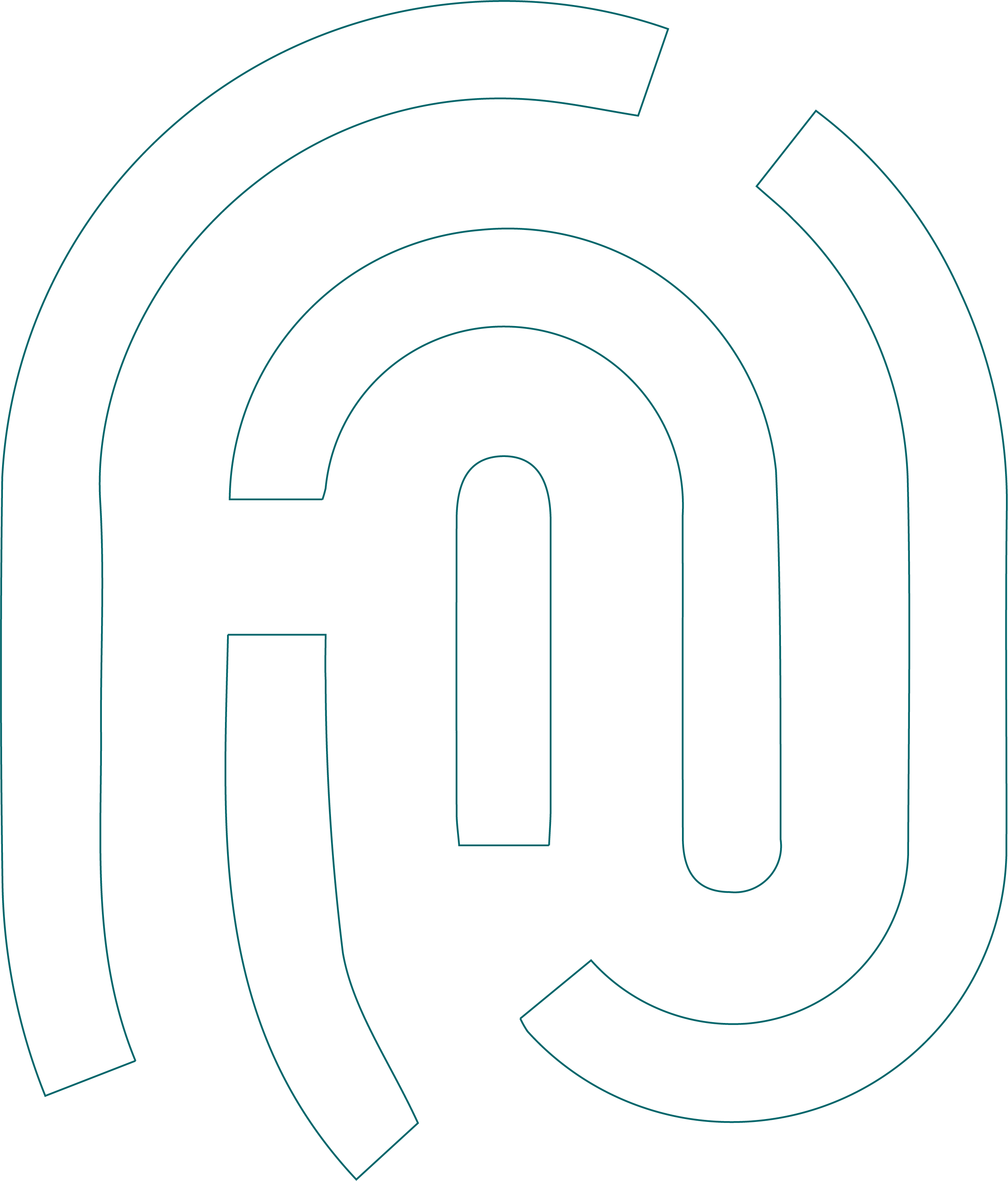 Minimalist logo with interconnected, curved lines forming an abstract, symmetrical design.