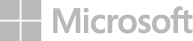 Microsoft logo with four gray squares forming a window symbol followed by the company name.
