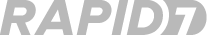Logo with the word 'RAPID7' in bold uppercase letters and a stylized number 7.