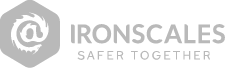 Ironscales logo with an '@' symbol inside a hexagon and the tagline 'Safer Together'.