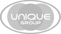 Unique Group logo featuring the word 'unique' in lowercase letters above the word 'GROUP' within overlapping circular shapes and an oval border.
