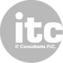 White ITC logo with text 'IT Consultants PLC' on a gray circular background.