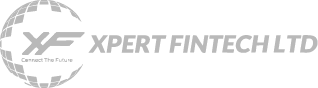 Xpert Fintech Ltd logo with stylized globe and initials XF.