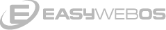 EasywebOS company logo with stylized letter E and text.