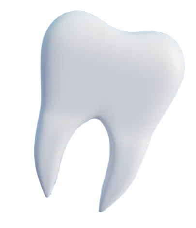 3D illustration of a white human molar tooth.