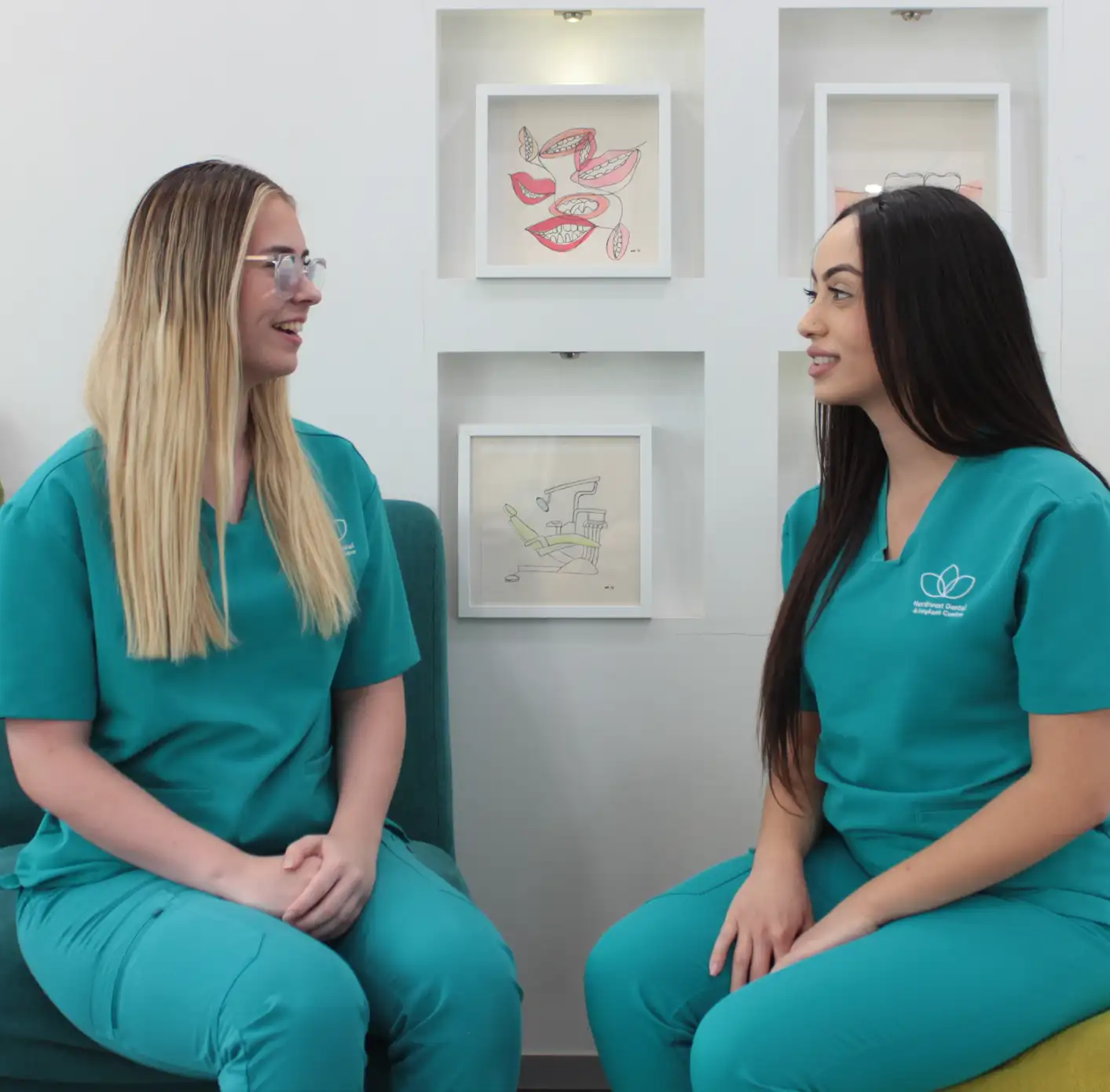 Dental assistants sitting