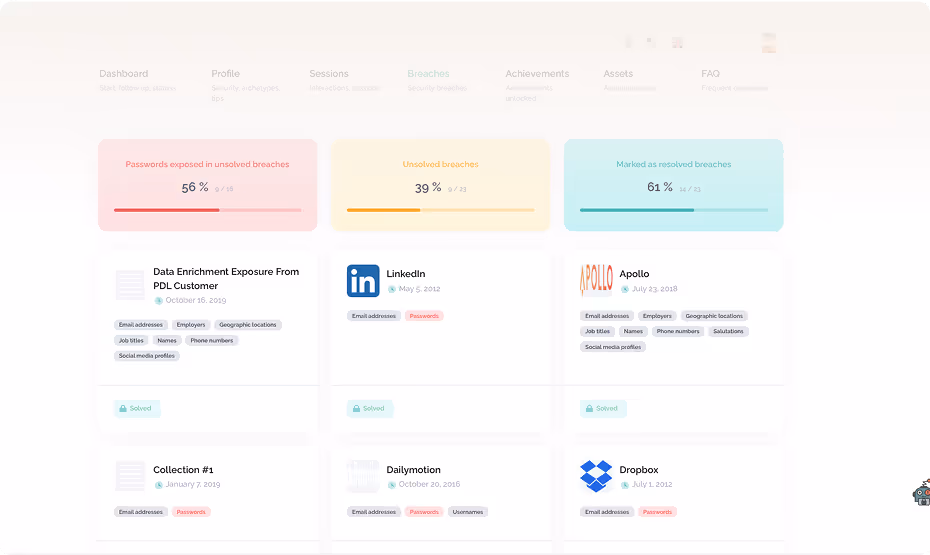 Kymatio's dashboard