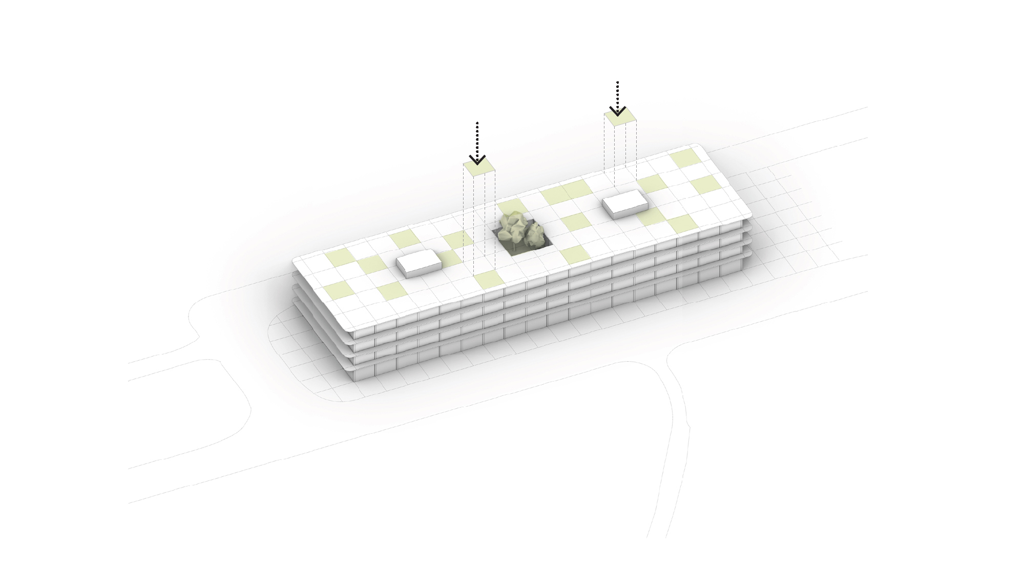 Diagram with roof garden of Campus Reichhold