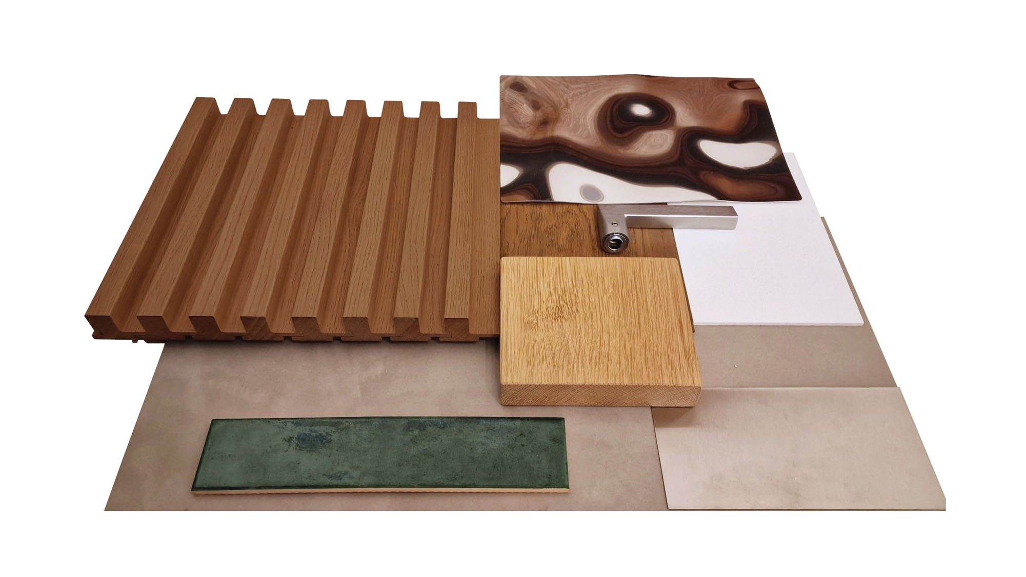 diagram with materials used for boutique hotel in Zurich