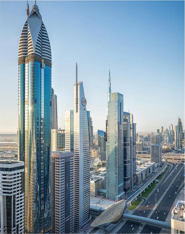 Photo of skyscrapers in Dubai, United Arab Emirates, taken by Drew McKechnie.