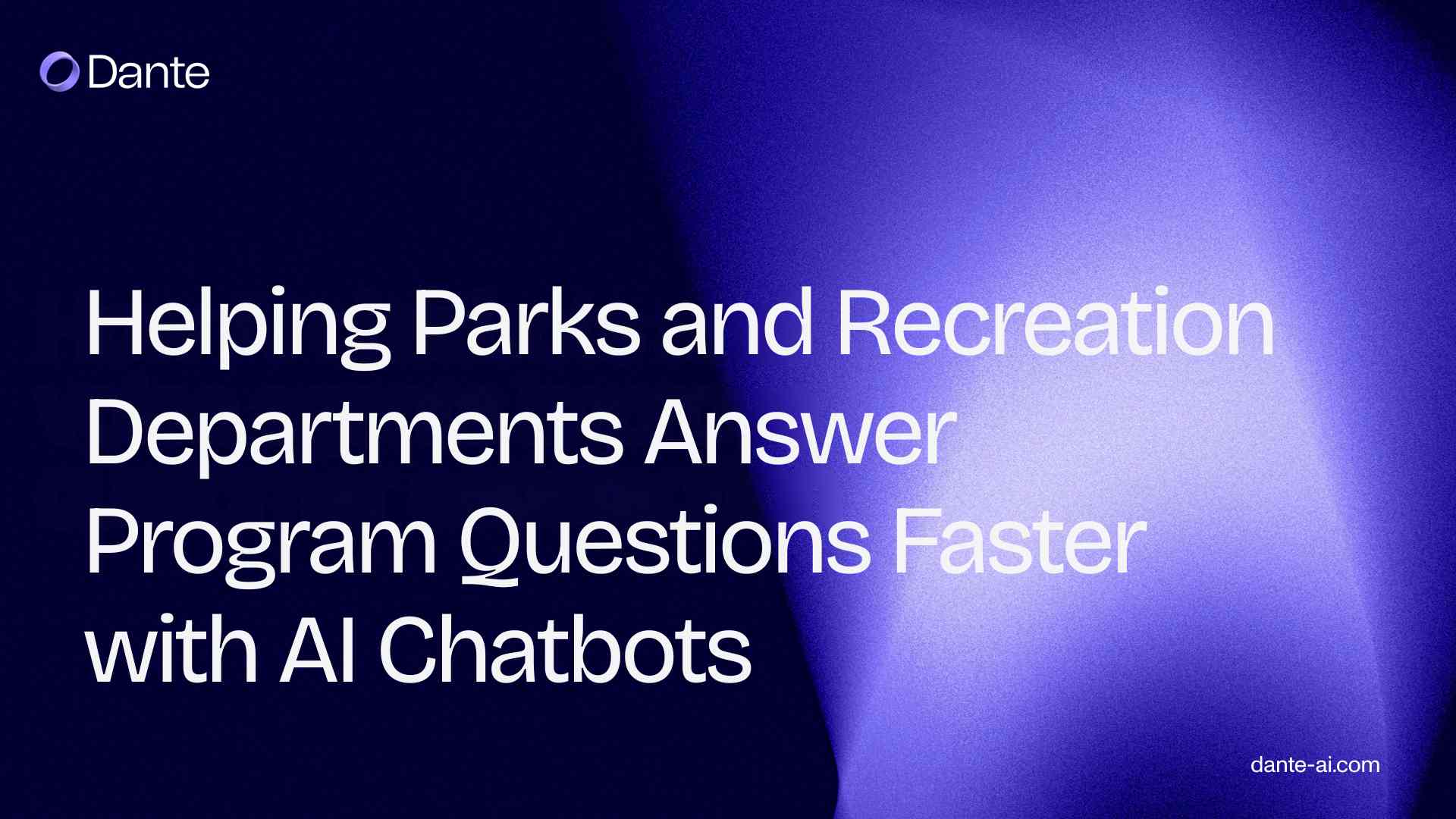 Helping Parks and Recreation Departments Answer Program Questions Faster with AI Chatbots