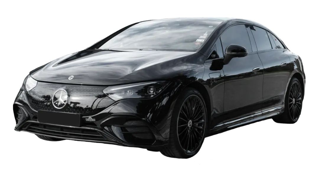 Mercedes EQE, berline élégante et confortable utilisée pour les services de chauffeur privé haut de gamme à Cannes.