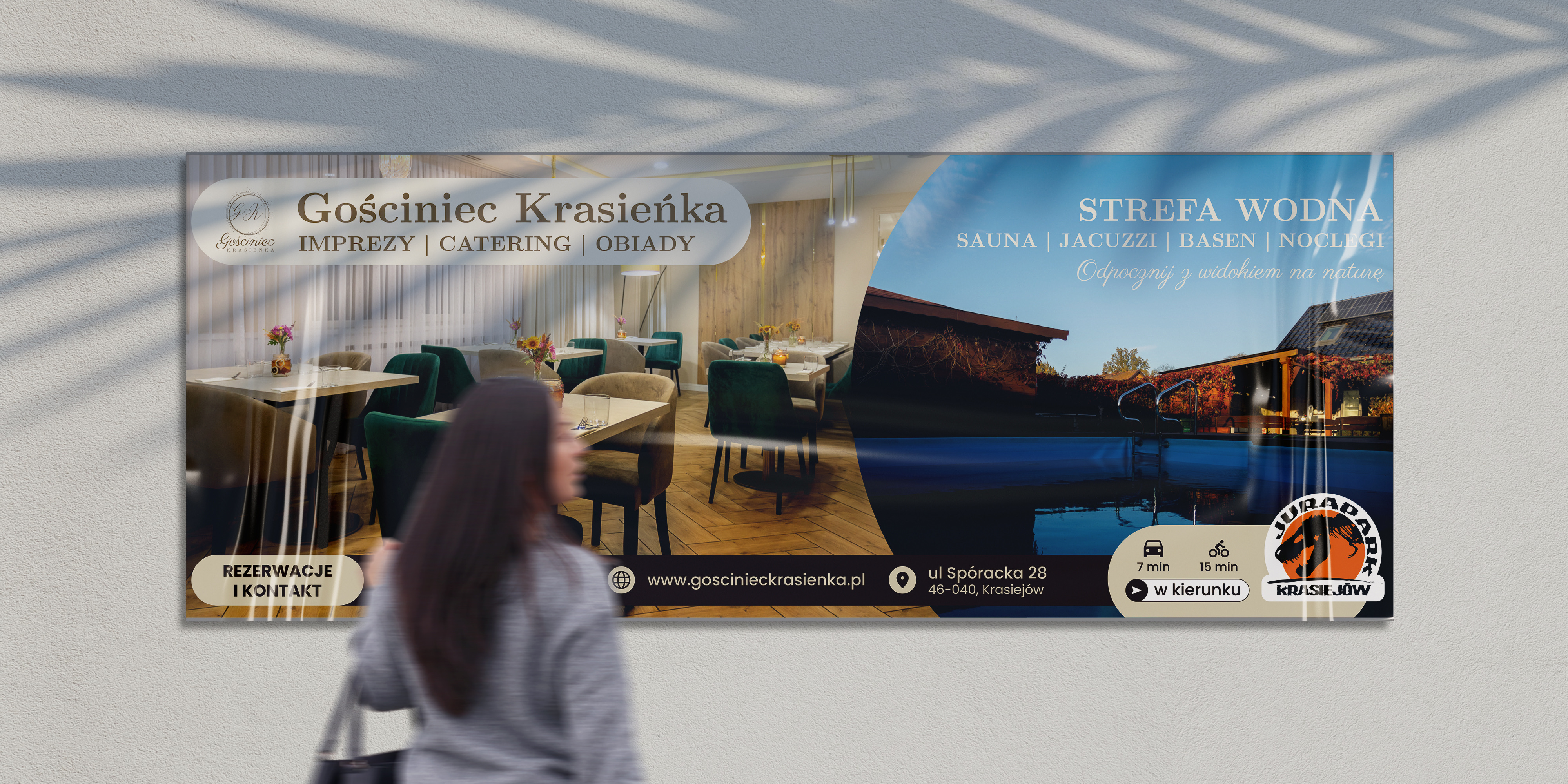 Projekt baneru reklamowego na płot.