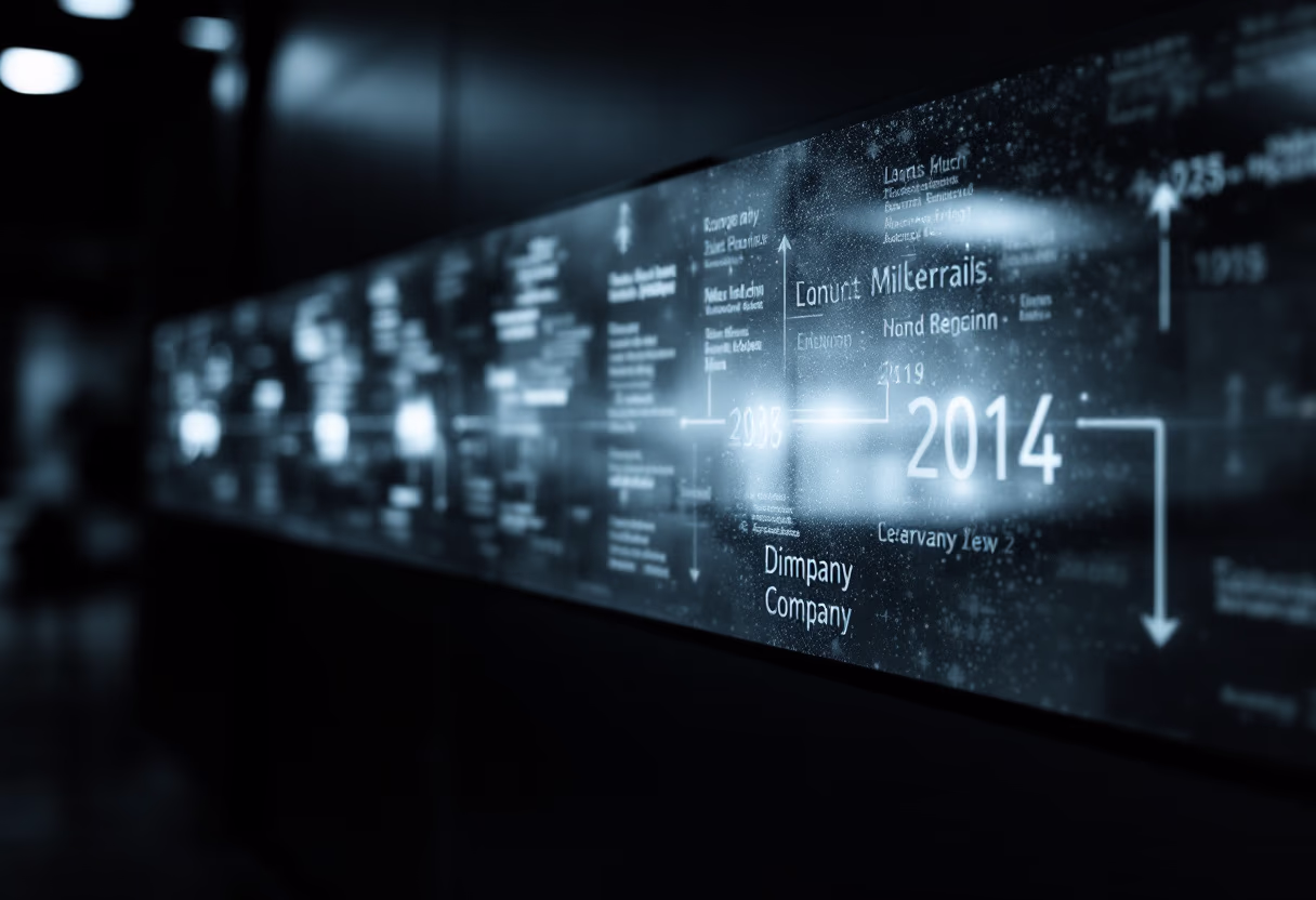 image of company milestones in a timeline format (for an edtech)
