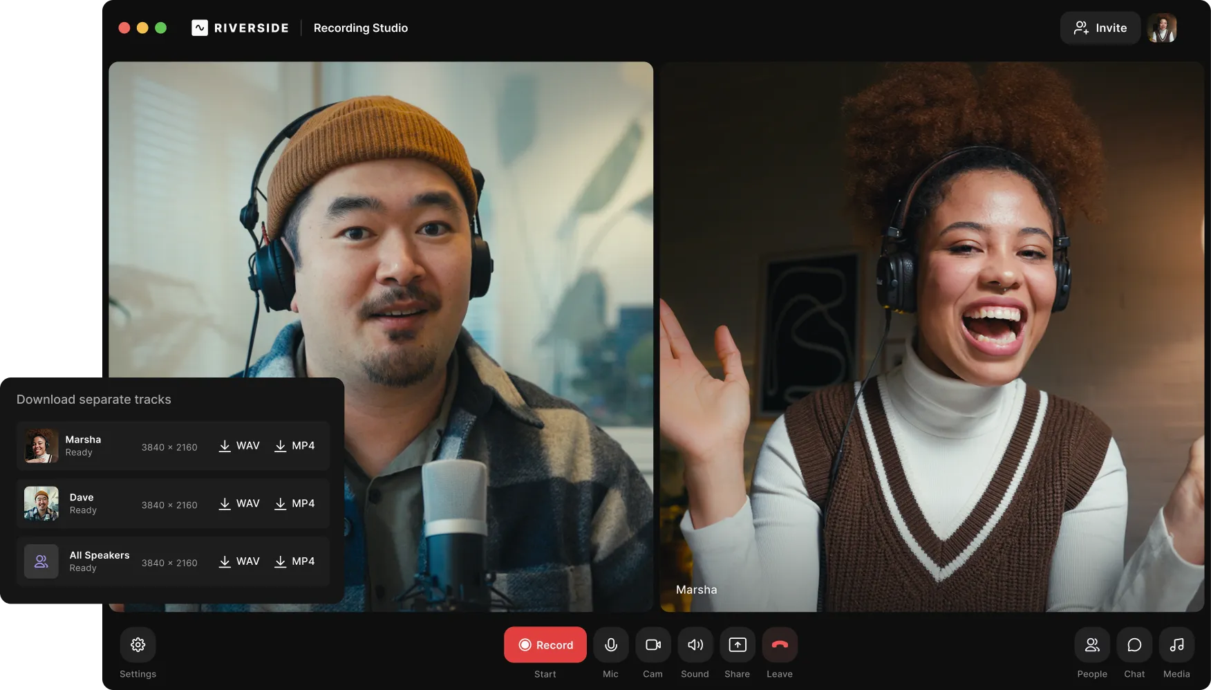 High-quality podcast recording setup