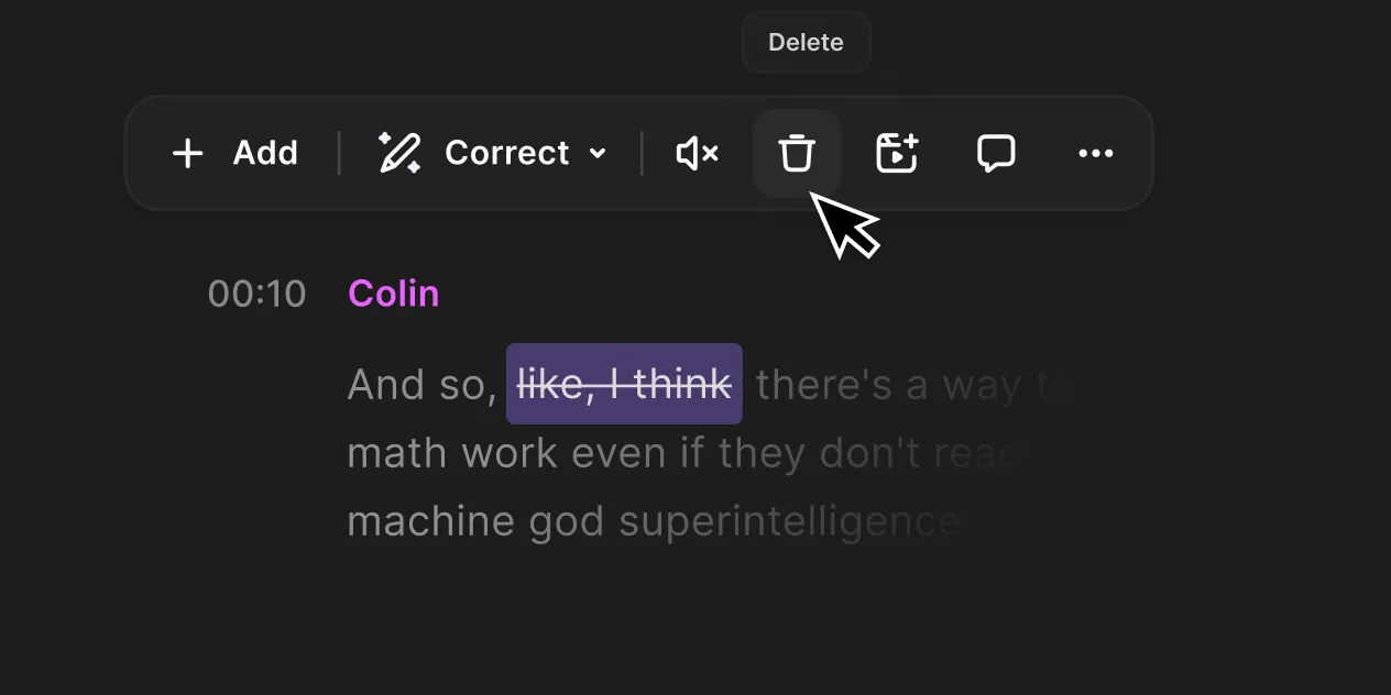 Editing interface