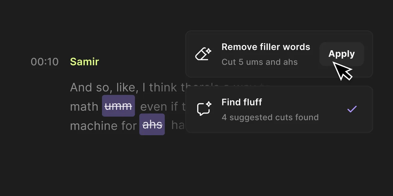 Text editing interface