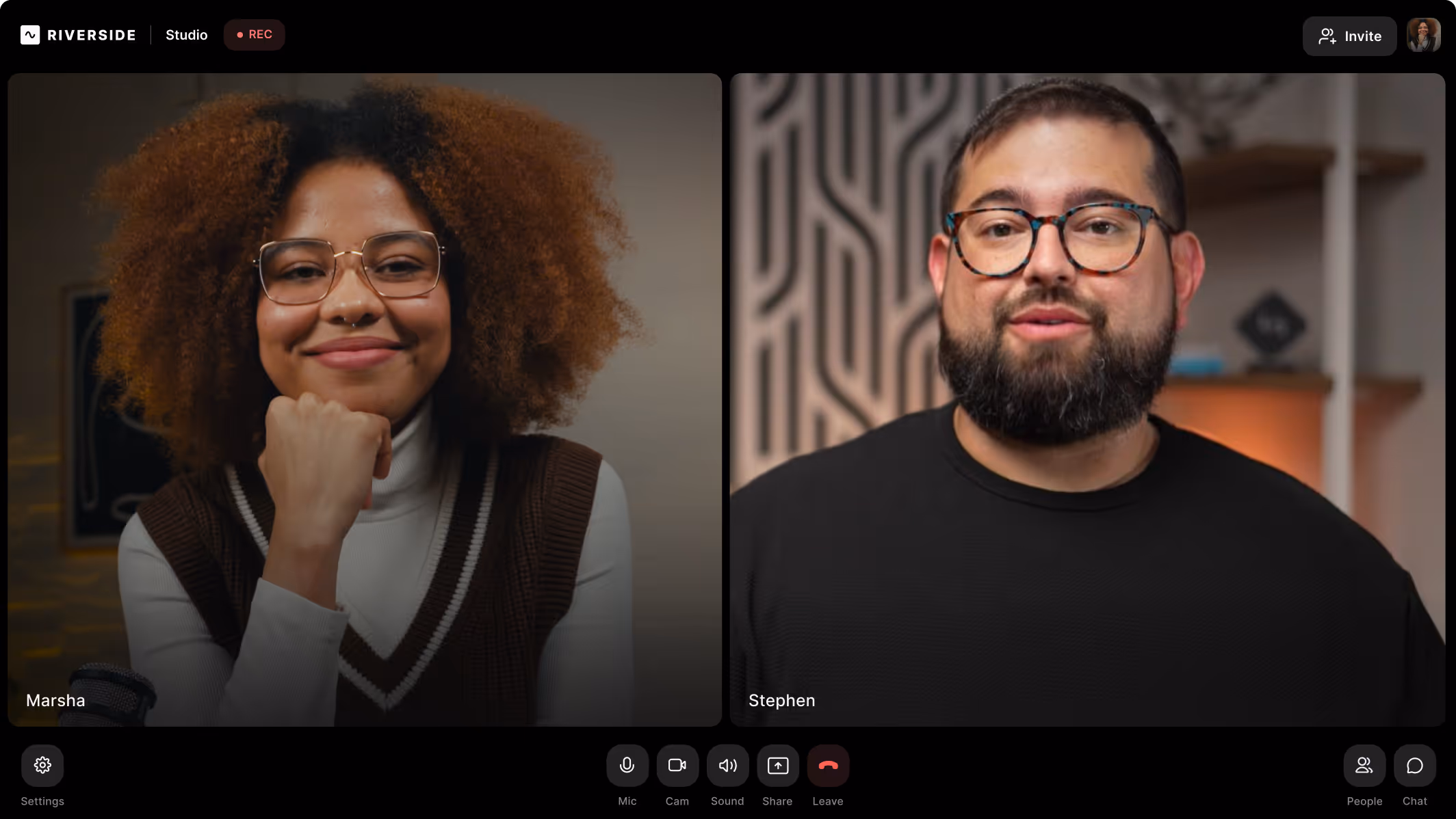 Video call screen 