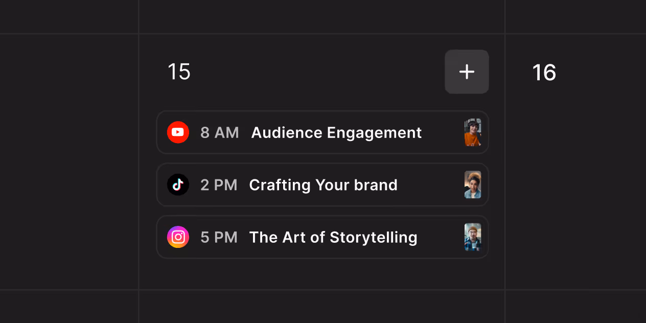 Calendar showing social media tasks